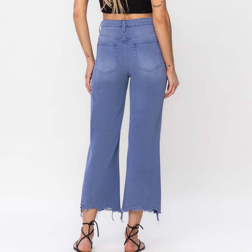 NWT Vervet by Flying Monkey 90s Vintage Crop Flare Jeans, Indigo - Picture 3 of 6
